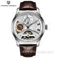 BENYAR Top Men High Quality Watches Luxury Leather Wrist Watches Fashion Well-design Skeleton Mechanical Watch Waterproof